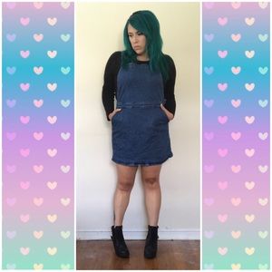ASOS Denim Overall Mini Dress with Pockets